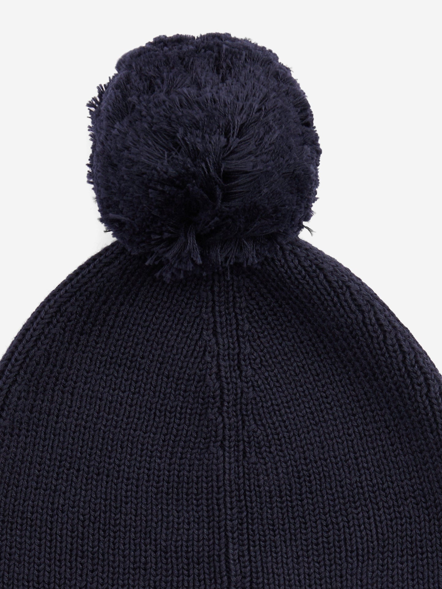 Kids Essential Pom Pom Beanie Hat in Navy