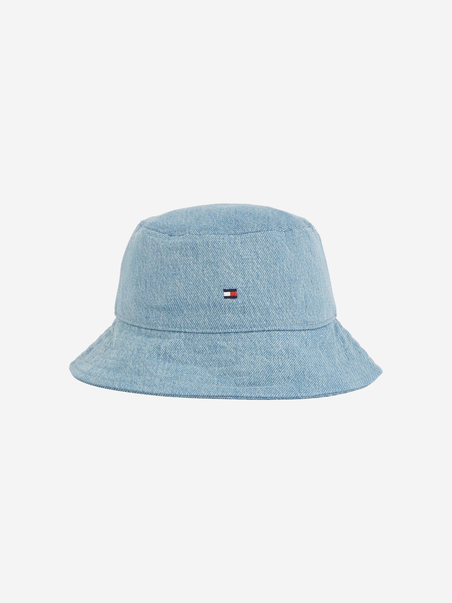 Kids Small Flag Denim Bucket Hat in Blue