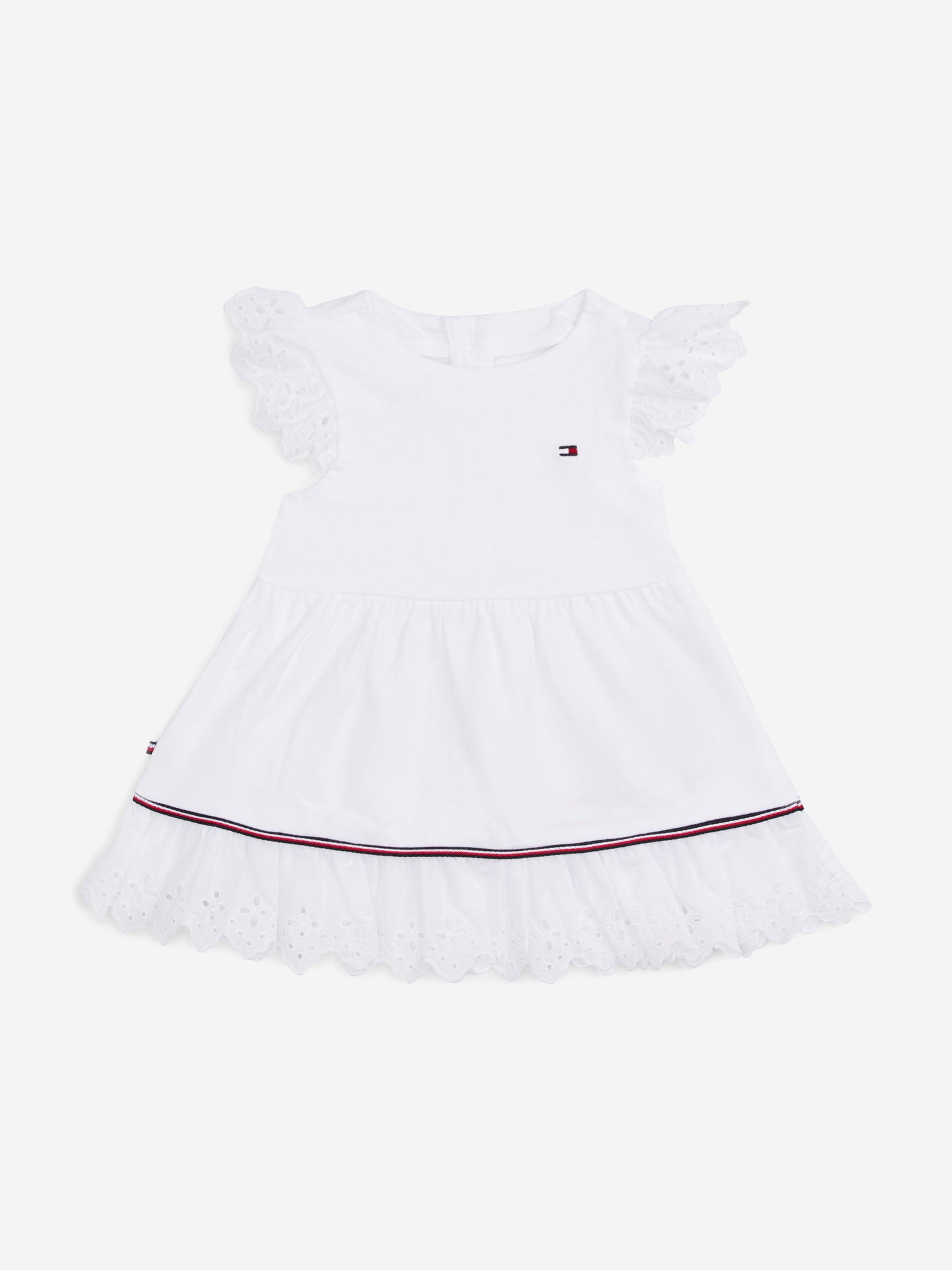 Baby Girls Broderie Anglaise Dress in White