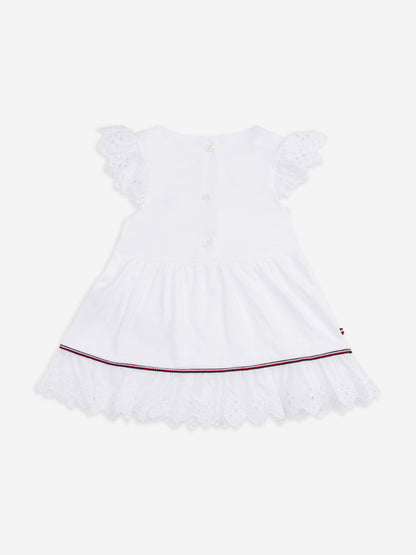 Baby Girls Broderie Anglaise Dress in White