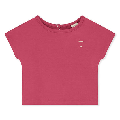 婴儿樱桃红棉T恤