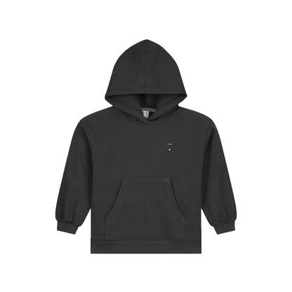 儿童黑色棉连帽卫衣