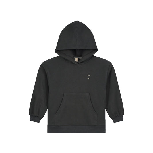 儿童黑色棉连帽卫衣