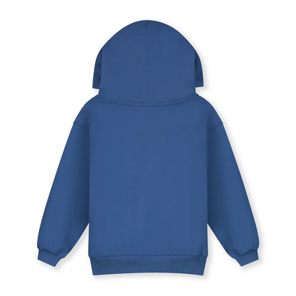 儿童蓝色连帽棉卫衣