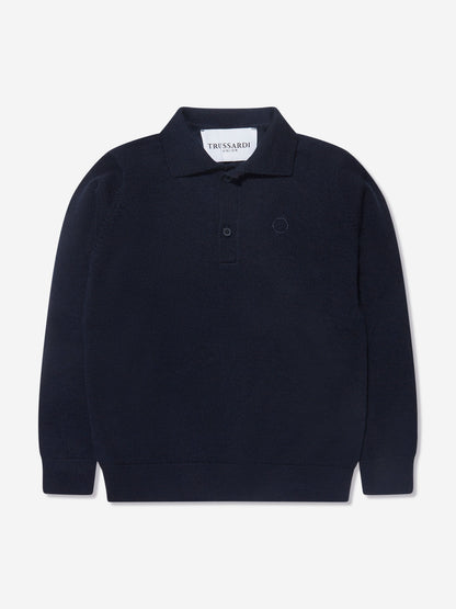 Trussardi 男童 Sidus 长袖 Polo 衫（海军蓝）