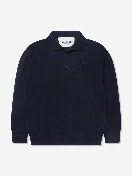 Trussardi 男童 Sidus 长袖 Polo 衫（海军蓝）