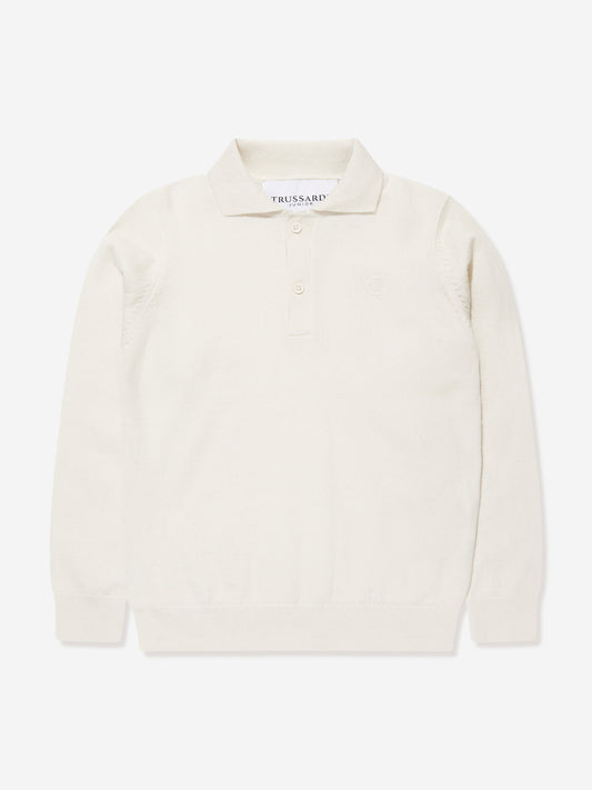 Trussardi 男童 Sidus 长袖 Polo 衫（象牙色）