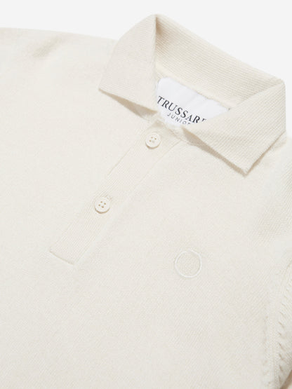 Trussardi 男童 Sidus 长袖 Polo 衫（象牙色）