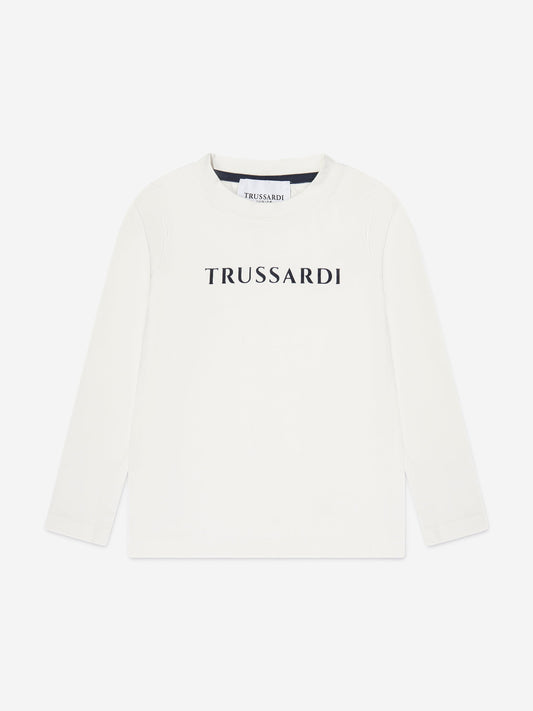Trussardi 男童 Beid 象牙色长袖 T 恤