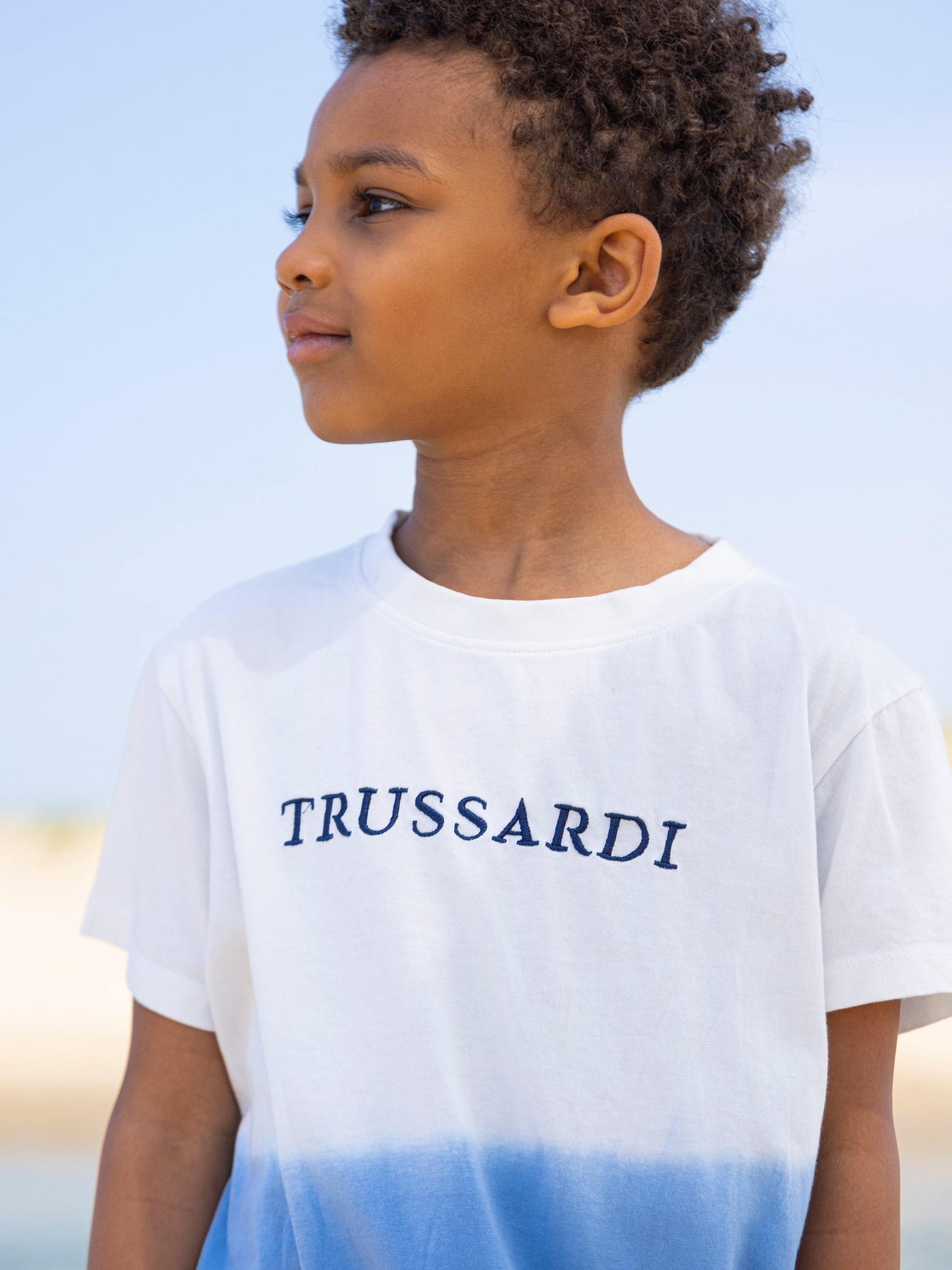 Trussardi Boys Factue Dip Dye T 恤（蓝色）