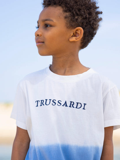 Trussardi Boys Factue Dip Dye T 恤（蓝色）