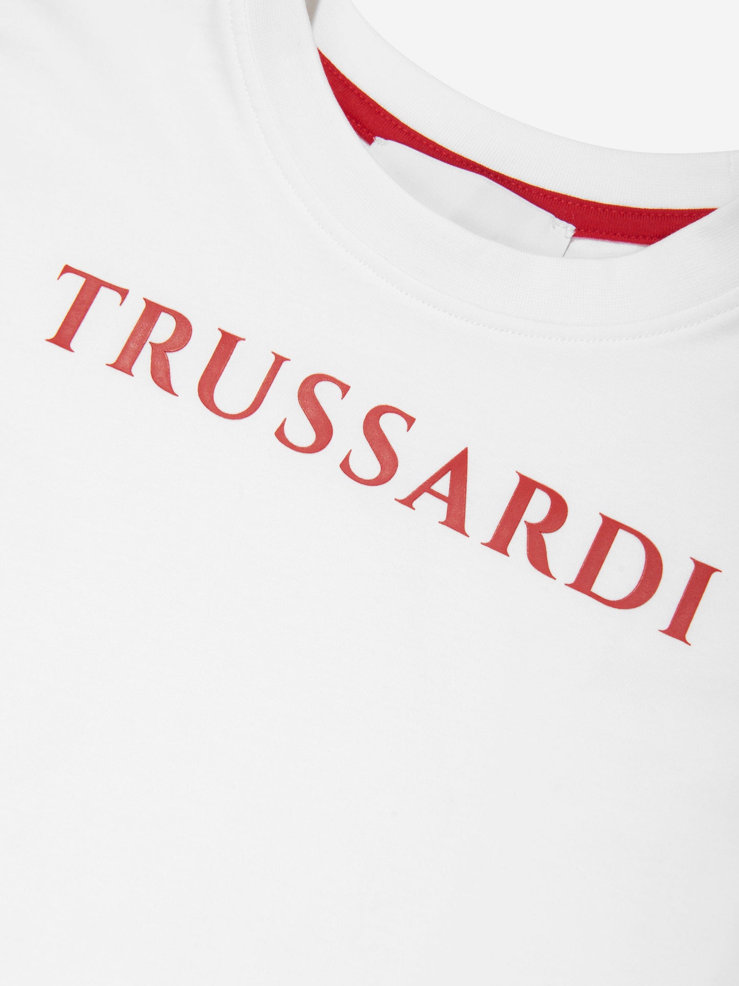 Trussardi Kids Ankis 徽标 T 恤（白色）