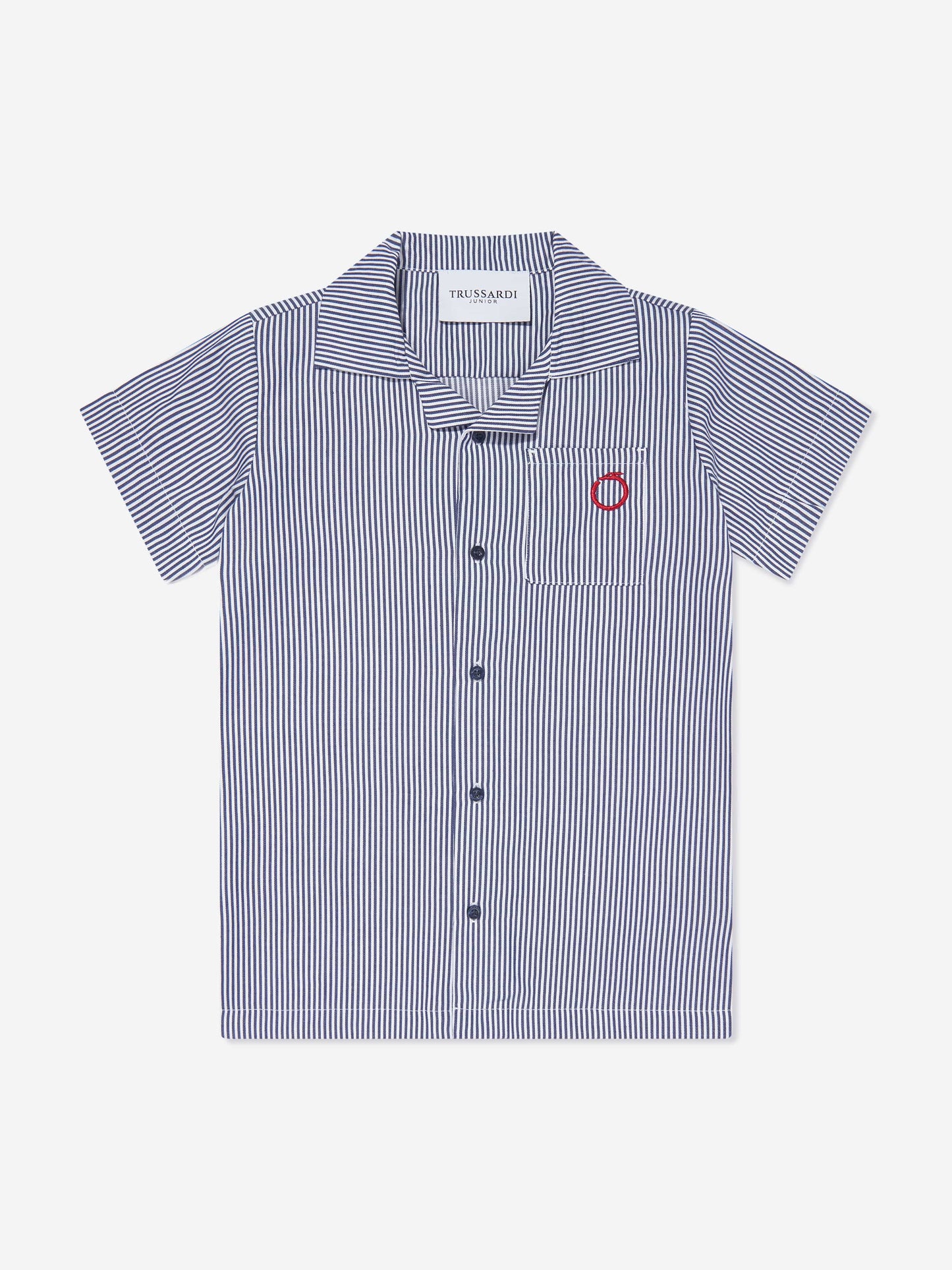 Trussardi 男童 Copren 海军蓝短袖衬衫