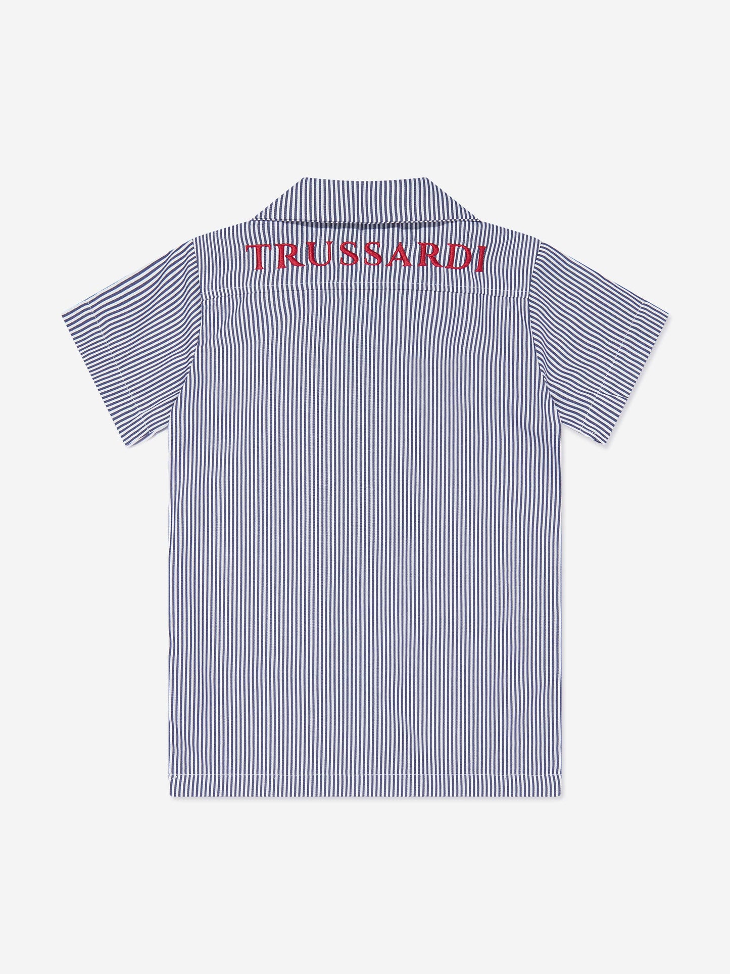 Trussardi 男童 Copren 海军蓝短袖衬衫