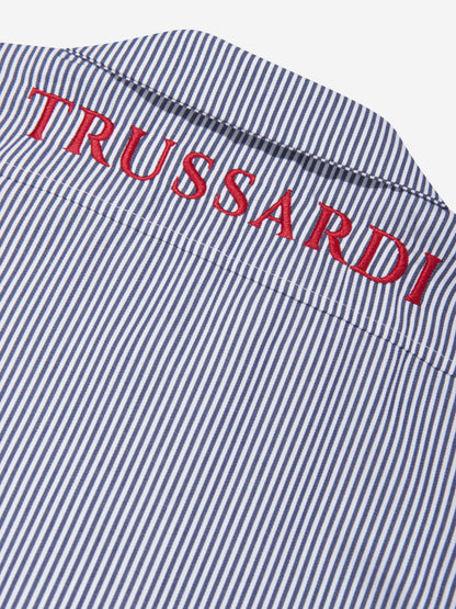 Trussardi 男童 Copren 海军蓝短袖衬衫