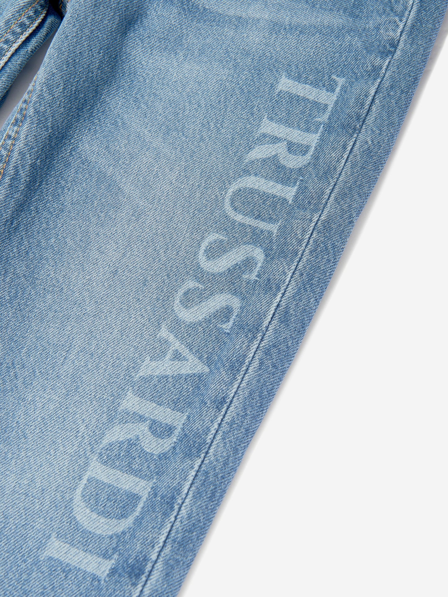 Trussardi 儿童 Duranti 徽标修身蓝色牛仔裤