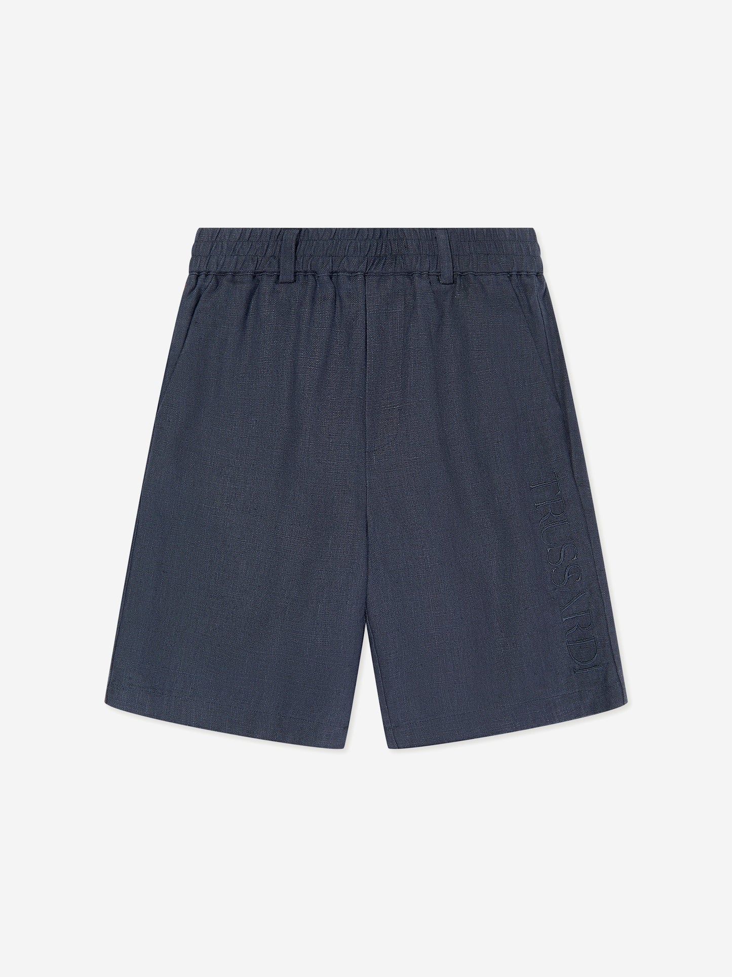 Trussardi 男童 Nauta 蓝色亚麻百慕大短裤