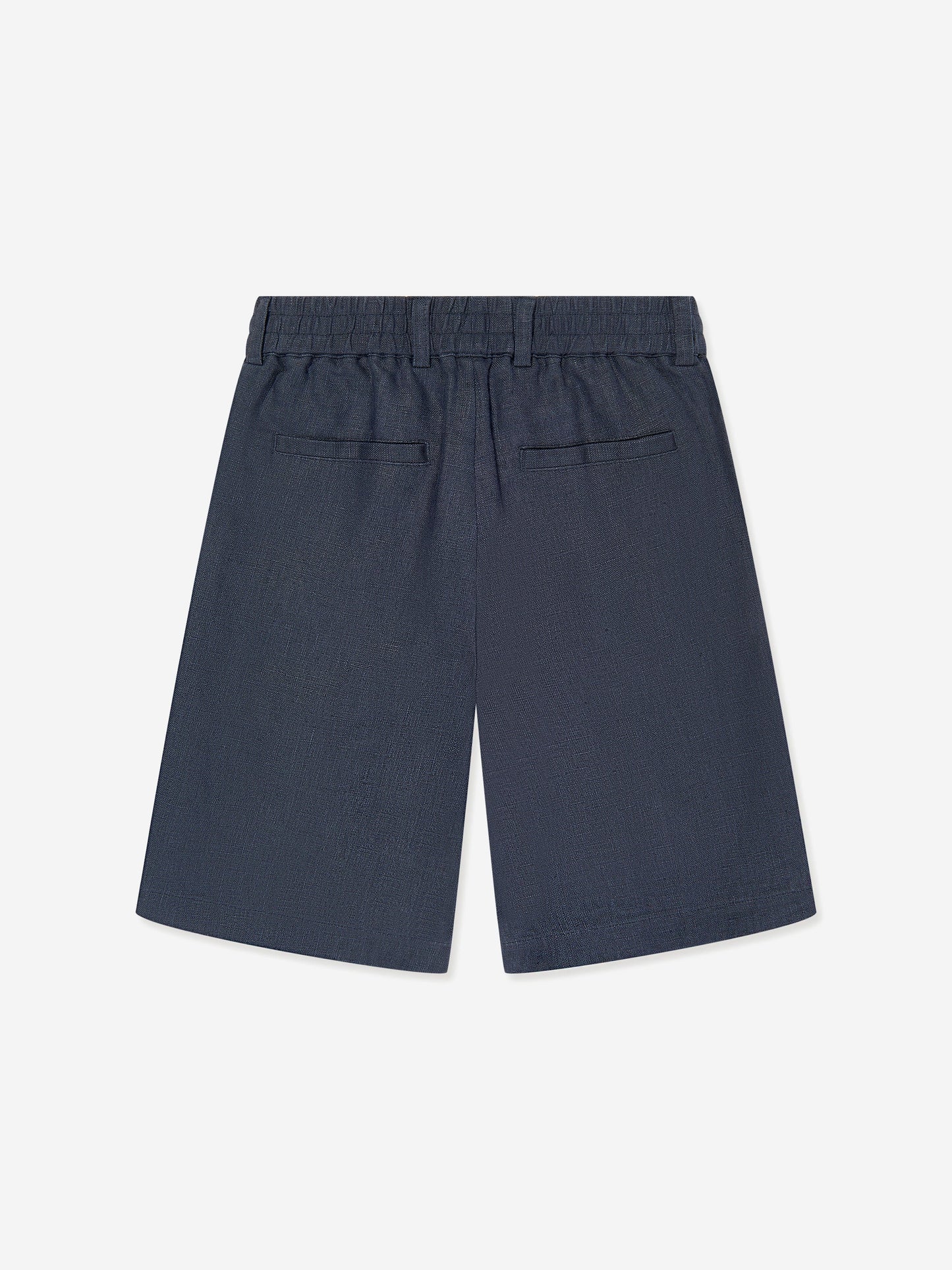 Trussardi 男童 Nauta 蓝色亚麻百慕大短裤