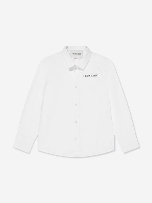 Trussardi 男童 Delher 徽标衬衫（白色）