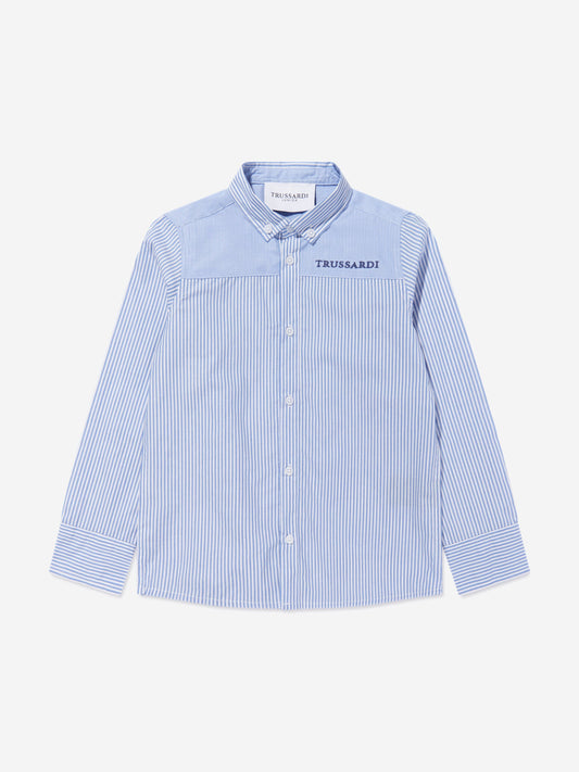 Trussardi 男童 Ravazeti 口袋衬衫（蓝色）
