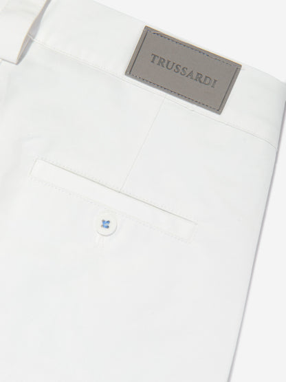 Trussardi 男童 Tofinuo 徽标长裤（白色）