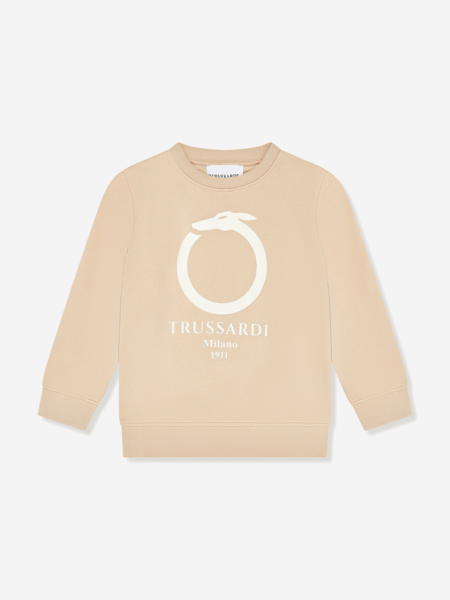 Trussardi Kids Beavi 徽标运动衫（米色）