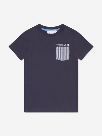Trussardi Boys Ademilso 口袋 T 恤（海军蓝）