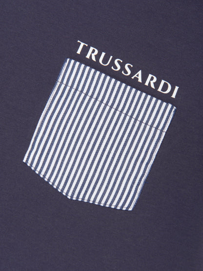 Trussardi Boys Ademilso 口袋 T 恤（海军蓝）