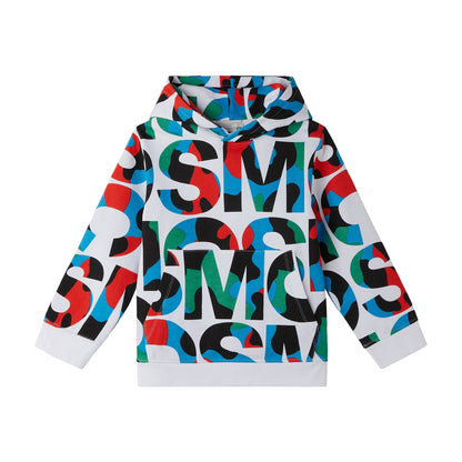 儿童彩色Logo连帽卫衣