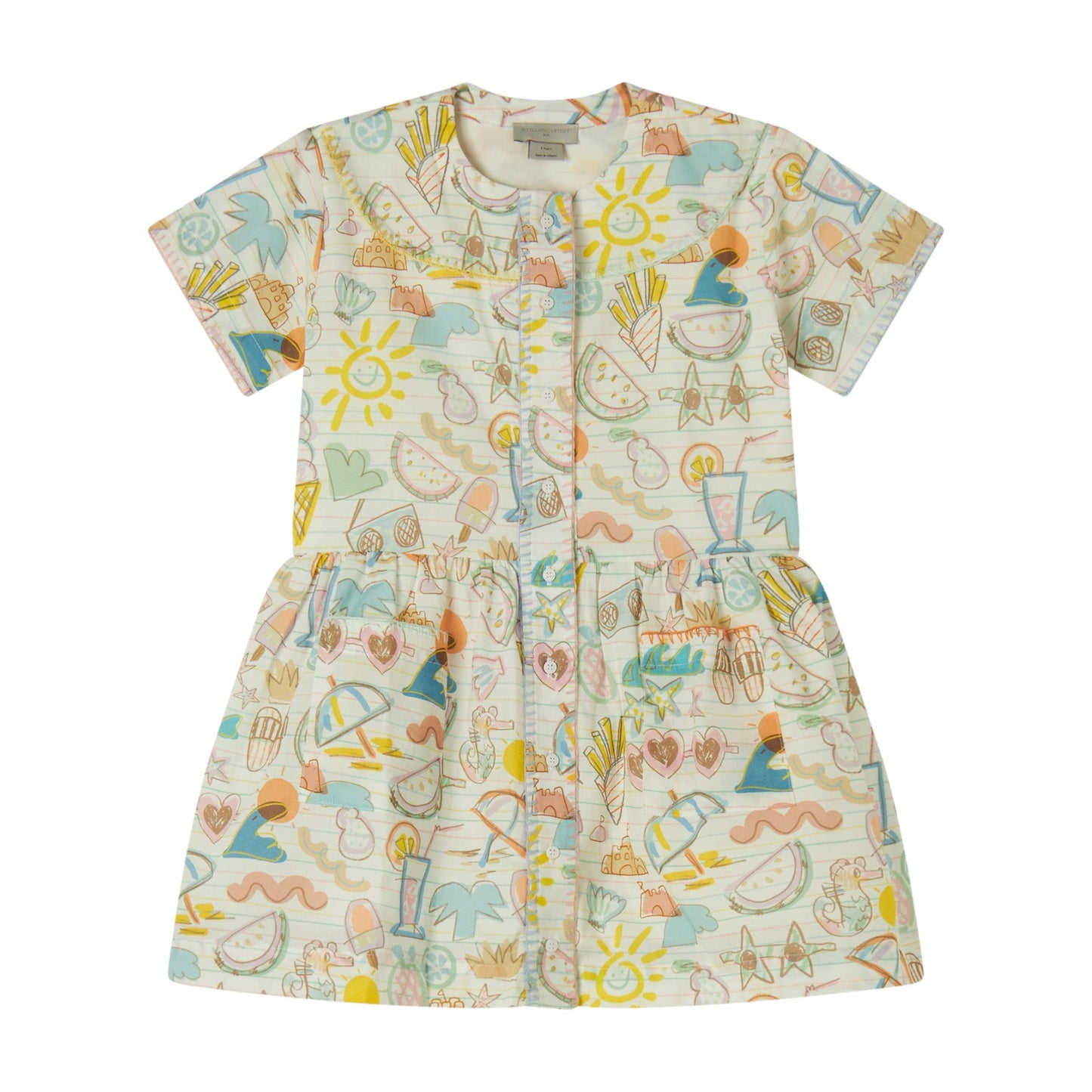 女童彩色印花棉连衣裙