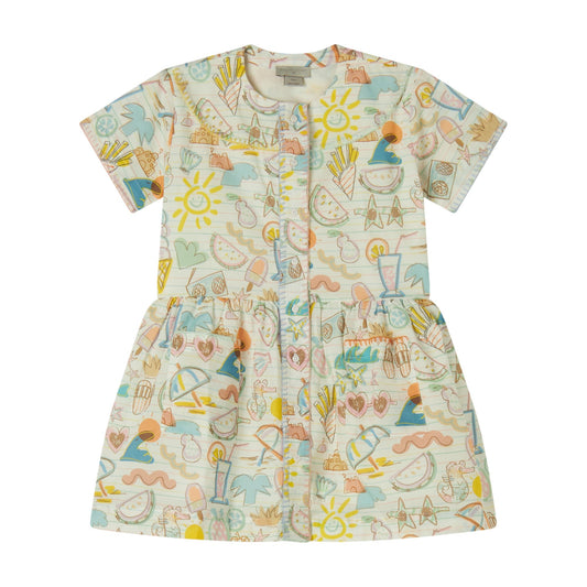 女童彩色印花棉连衣裙