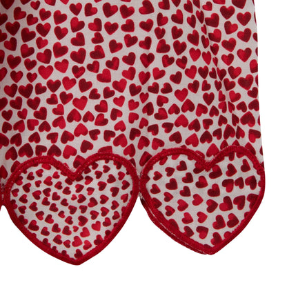 女童红色爱心棉吊带连衣裙