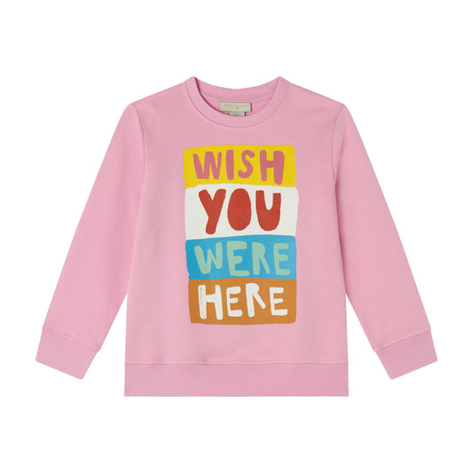 女童粉色Logo棉卫衣