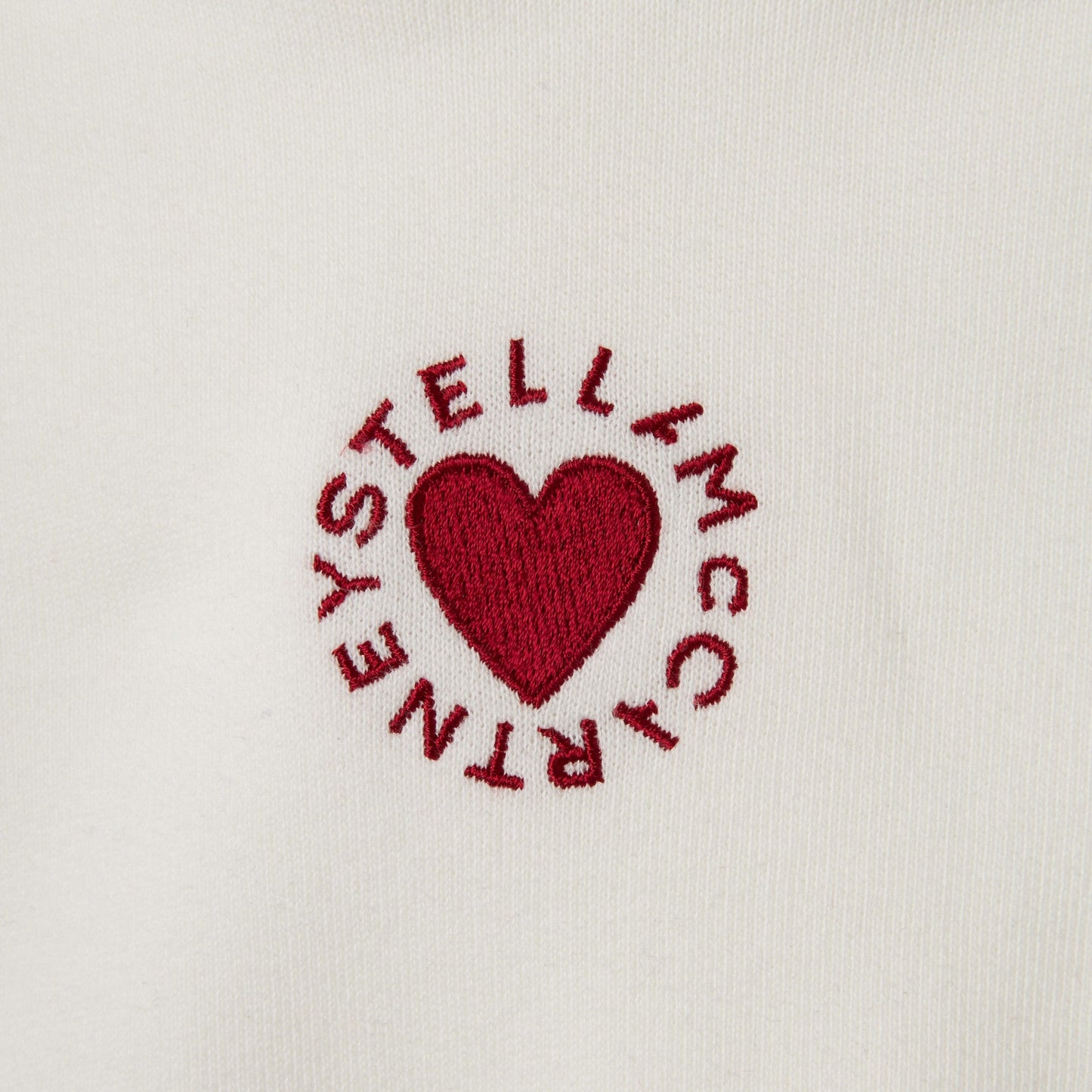 女童白色刺绣连帽棉卫衣