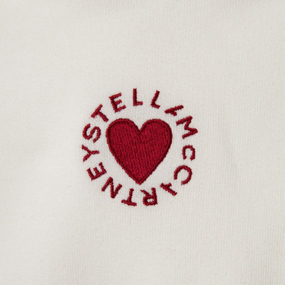 女童白色刺绣连帽棉卫衣