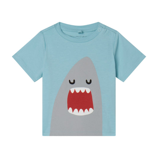 男婴浅蓝色印花棉T恤