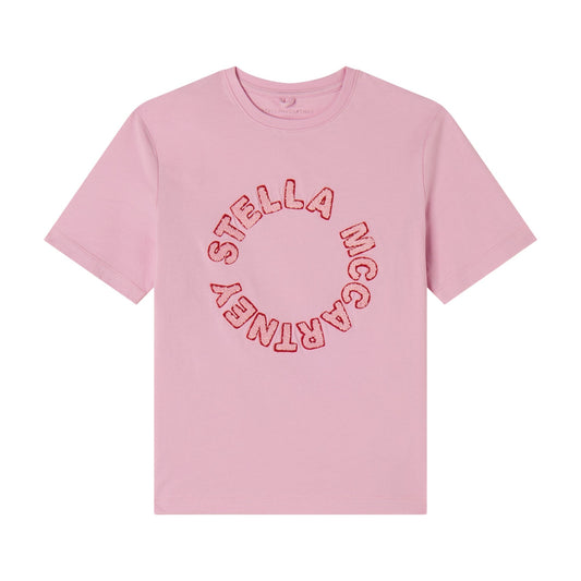 女童粉色Logo棉T恤