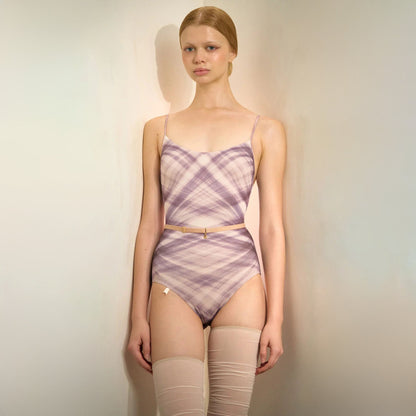 女士靛蓝色格子"TULLE PLIÉ"芭蕾舞连体衣(253LE03VL/indigo)