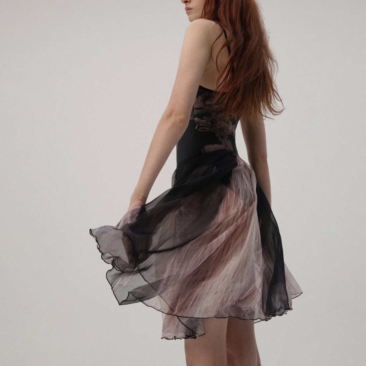 女士粉色&黑色芭蕾舞短裙(LRSK3/Temperanza - Midi Skirt)
