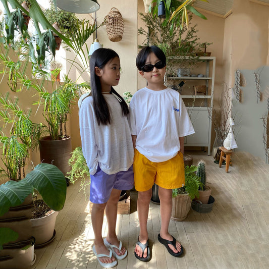 儿童紫色泳裤