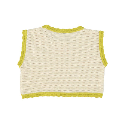 女童绿色花朵棉背心