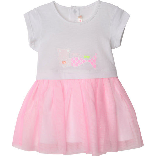 女婴白色&粉色连衣裙