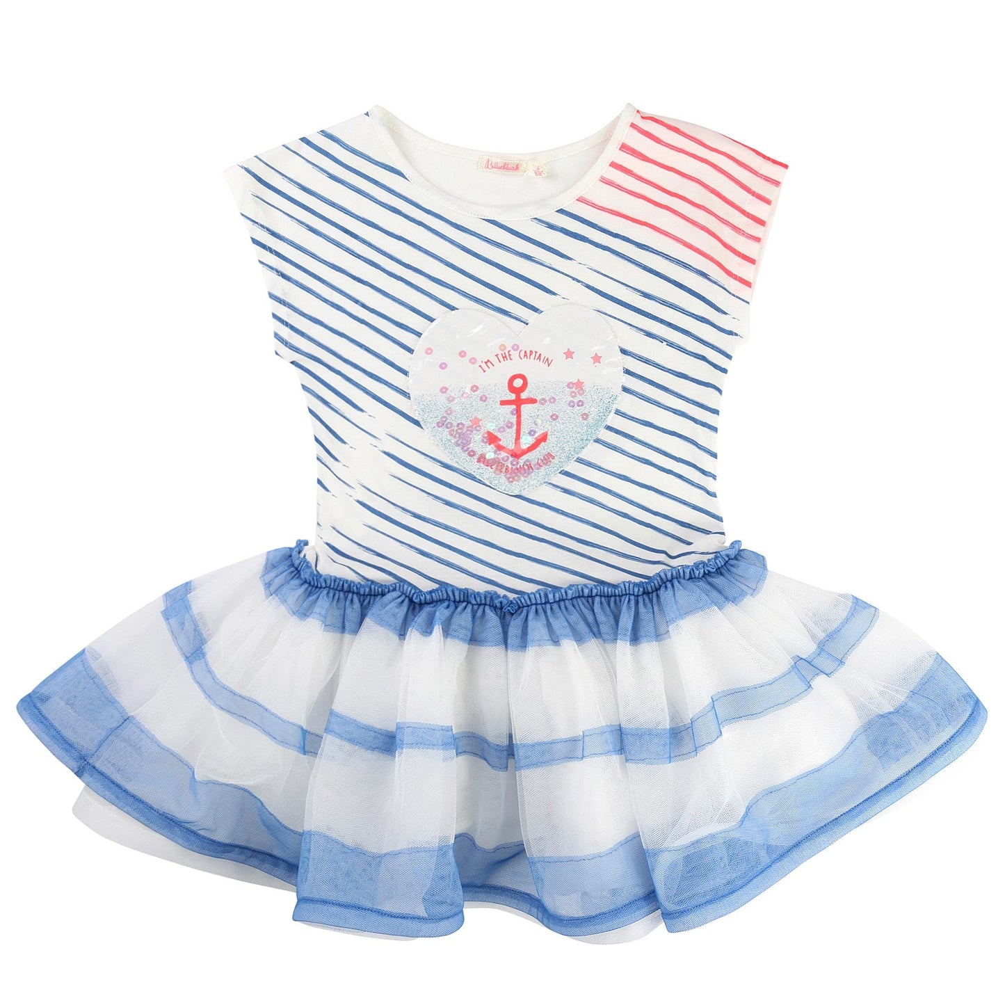Girls Blue Striped Dress