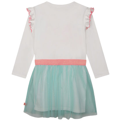 女童白色印花连衣裙