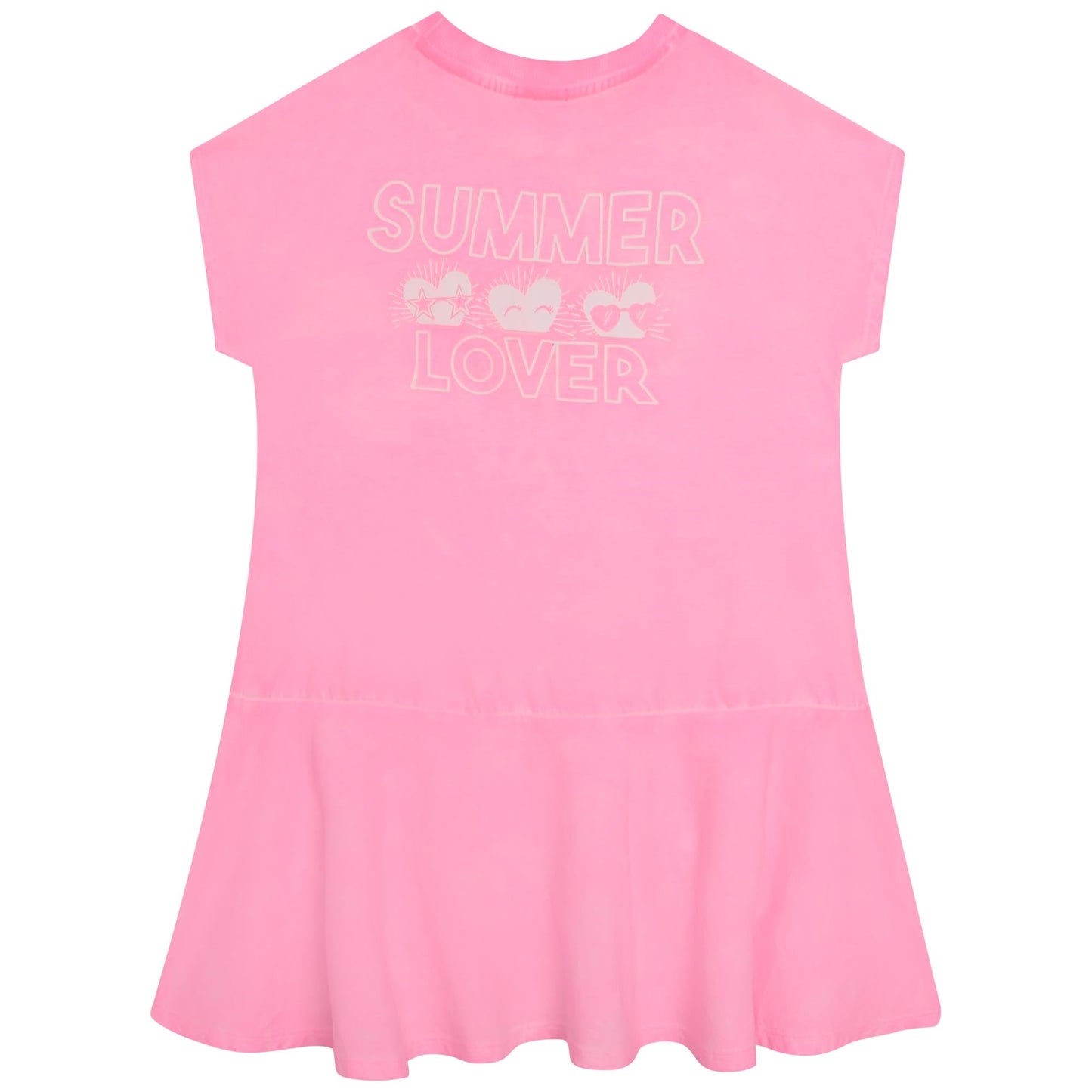 女童粉色棉连衣裙