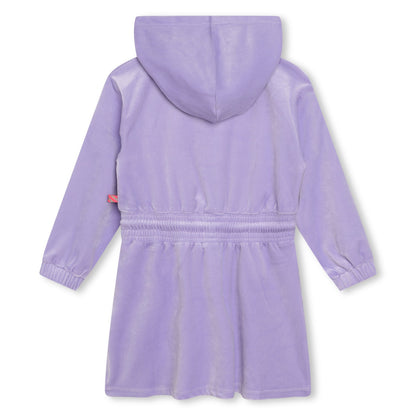 女童紫色丝绒连衣裙