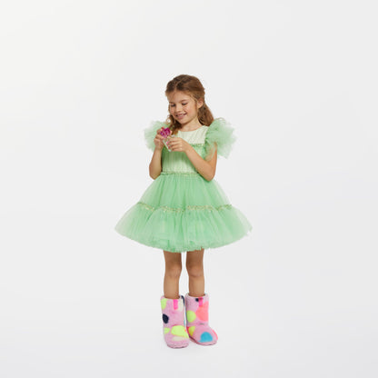 女童绿色连衣裙