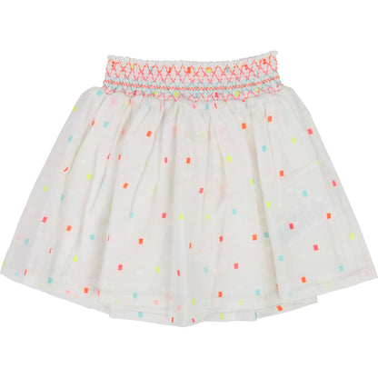 Girls White & Chromatic Ornament Skirt