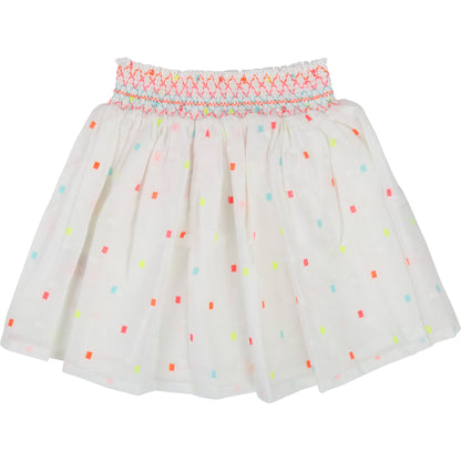 Girls White & Chromatic Ornament Skirt