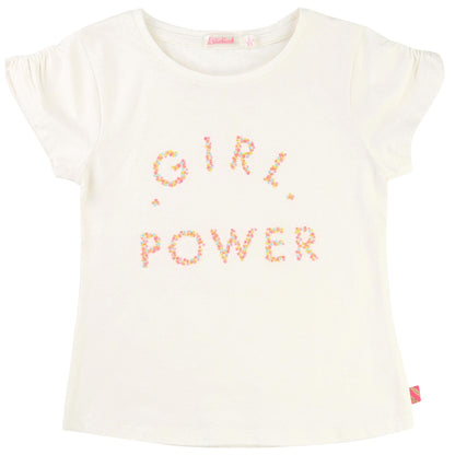Girls White Cotton Jersey T-Shirt